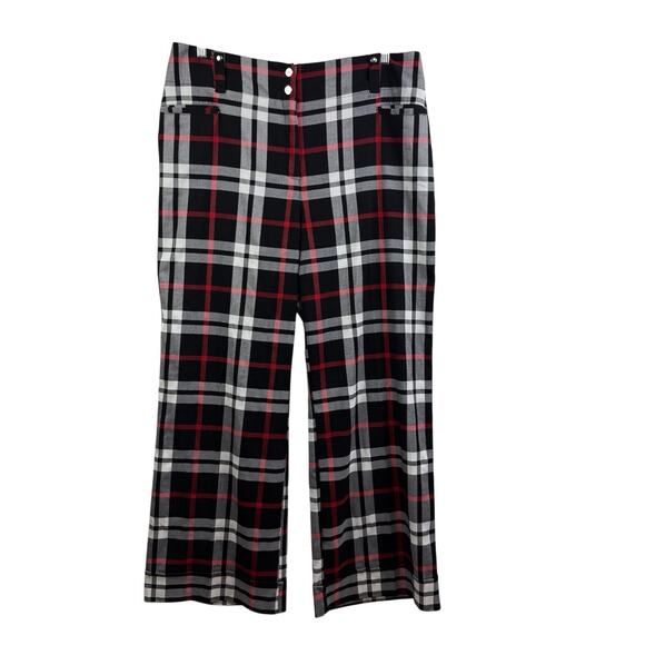 NY&C Plaid Wide Leg Trouser Pants Plus Size 20 High Rise Academia Preppy Office - Picture 1 of 13